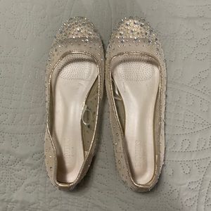 David’s Bridal mesh gem stoned flats